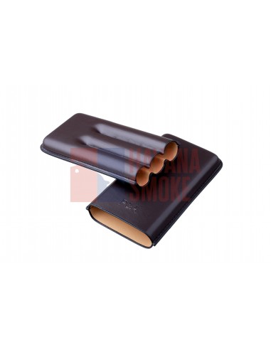Чехол P&A на 3 сигары Cohiba Behike 56 (диаметром до 24 мм), кожа, коричневый T1348-brown - купить в интернет-магазине Havana Smoke