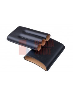 Чехол P&A на 3 сигары Churchill (диаметром до 20 мм), кожа, черный T369-black - купить в интернет-магазине Havana Smoke