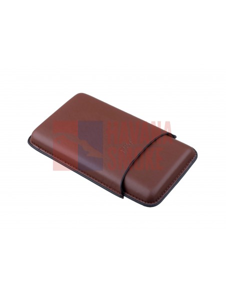 Чехол P&A на 3 сигары Churchill (диаметром до 20 мм), кожа, коричневый T369-brown - купить в интернет-магазине Havana Smoke