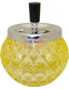 06111 Пепельница вращающаяся стекло желтая 120 мм - купить в интернет-магазине Havana Smoke