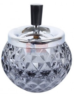 22362 Пепельница вращающаяся стекло черная 110 мм - купить в интернет-магазине Havana Smoke