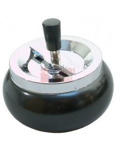 22393 Пепельница вращающаяся хром/черная металлик 130 мм - купить в интернет-магазине Havana Smoke