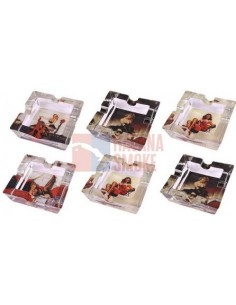 22830 Пепельница настольная стекло Ретро леди (набор 6шт)  *SUPERSALE* - купить в интернет-магазине Havana Smoke