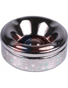 512121 Пепельница настольная керамическая круглая хром/мозаика,12 см, высота 5см - купить в интернет-магазине Havana Smoke