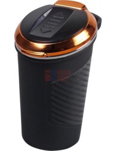 510905 Пепельница для автомобиля черная/карбон, со встроенной зажигалкой USB и подсветкой - купить в интернет-магазине Havana Smoke