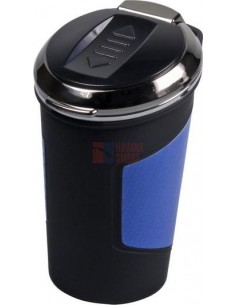 510906 Пепельница для автомобиля синяя/карбон, со встроенной зажигалкой USB и подсветкой - купить в интернет-магазине Havana Smoke