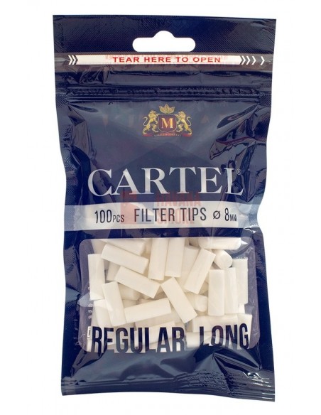 Сигаретные фильтры CARTEL REGULAR LONG 22 X 8 (20пач x 100шт) - купить в интернет-магазине Havana Smoke