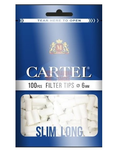 Сигаретные фильтры CARTEL SLIM LONG 22 X 6 (30пач x 100шт) - купить в интернет-магазине Havana Smoke