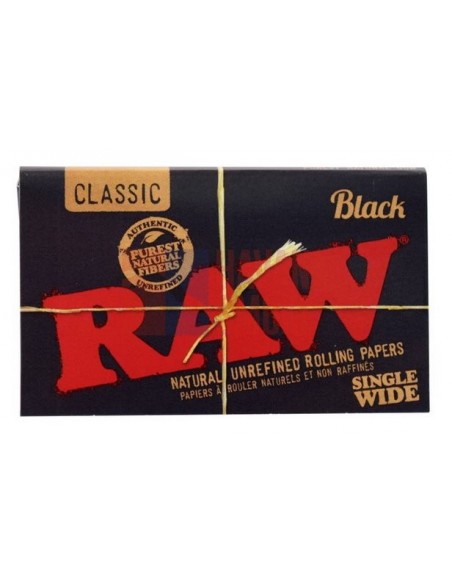 Сигаретная бумага RAW SINGLE WIDE DOUBLE BLACK (25пач х100лист)  - купить в интернет-магазине Havana Smoke