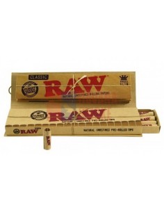 Сигаретная бумага RAW SLIM KS + PREROLLED TIPS CONNOISSEUR (24пач х32лист+30 фильтров) - купить в интернет-магазине Havana Smoke