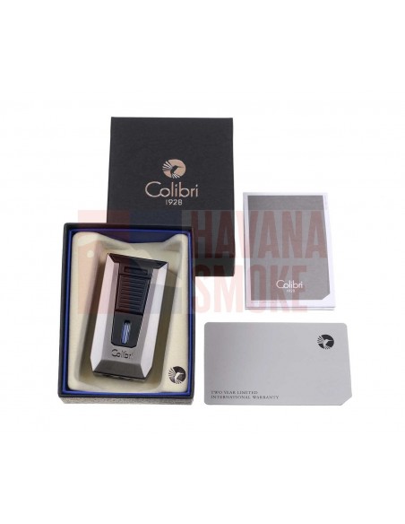 Зажигалка сигарная Colibri Slide (двойное пламя), черная-оружейная сталь LI850T12 - купить в интернет-магазине Havana Smoke