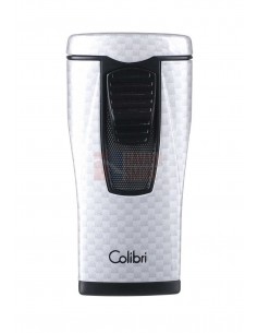 Зажигалка сигарная Colibri Monaco (тройное пламя), серебристый карбон - купить в интернет-магазине Havana Smoke