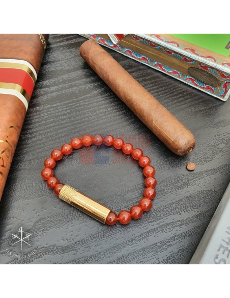 PUNCH BRACELET - Gold Carnelian - купить в интернет-магазине Havana Smoke