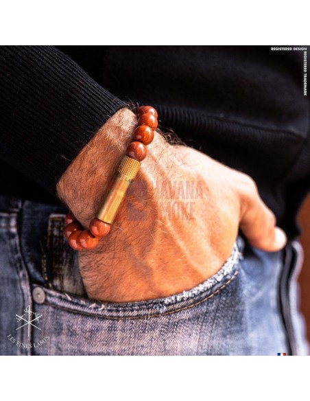 PUNCH BRACELET - Brass Red Jasper - купить в интернет-магазине Havana Smoke