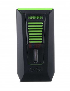 Зажигалка сигарная Colibri Slide (двойное пламя), черно-зеленая - купить в интернет-магазине Havana Smoke