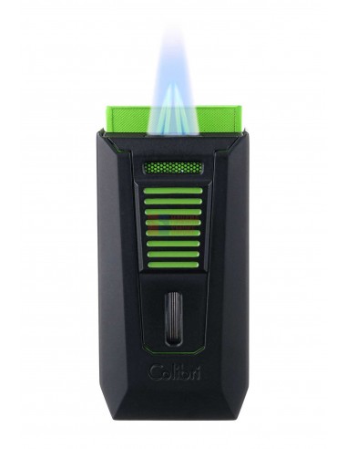 Зажигалка сигарная Colibri Slide (двойное пламя), черно-зеленая - купить в интернет-магазине Havana Smoke