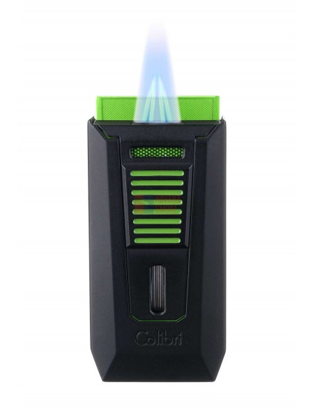 Зажигалка сигарная Colibri Slide (двойное пламя), черно-зеленая - купить в интернет-магазине Havana Smoke
