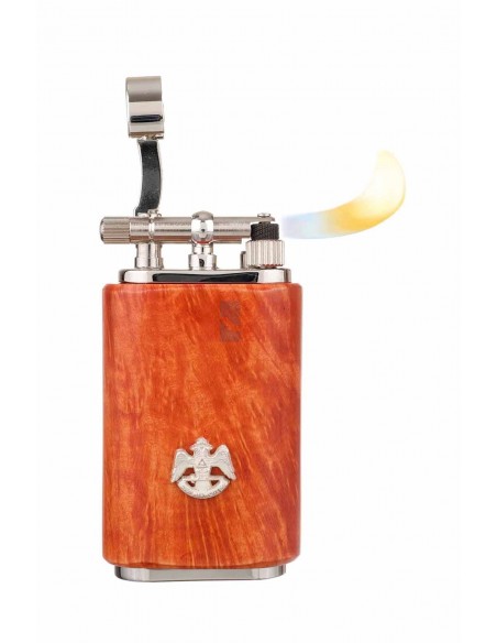 Зажигалка трубочная Mastro de Paja, серебро и бриар - купить в интернет-магазине Havana Smoke