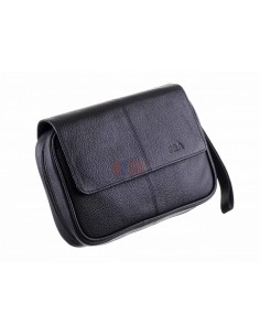 Сумка P&A для 4 трубок и табака, натуральная кожа, подарочная упаковка, черная - купить в интернет-магазине Havana Smoke