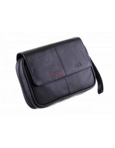 Сумка P&A для 4 трубок и табака, натуральная кожа, подарочная упаковка, черная - купить в интернет-магазине Havana Smoke