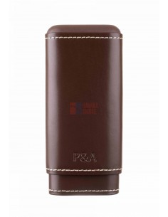 Чехол P&A на 3 сигары Черчилль Коричневый, натуральная кожа и кедр - купить в интернет-магазине Havana Smoke