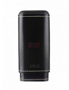 Чехол P&A на 3 сигары Черчилль Черный, натуральная кожа и кедр - купить в интернет-магазине Havana Smoke