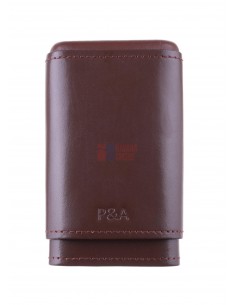 Чехол P&A на 4 сигары Робусто, натуральная кожа и кедр S202-Brown - купить в интернет-магазине Havana Smoke