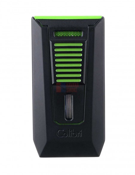 Зажигалка сигарная Colibri Slide (двойное пламя), черно-зеленая LI850T16 - купить в интернет-магазине Havana Smoke