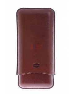 Чехол Jemar на 3 сигары (диаметром до 28 мм), натуральная кожа 497-3-Brown - купить в интернет-магазине Havana Smoke