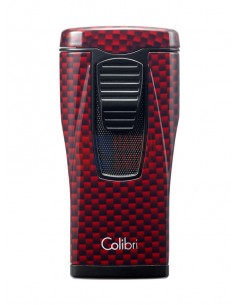 Зажигалка сигарная Colibri Monaco (тройное пламя), красный карбон LI880T12 - купить в интернет-магазине Havana Smoke
