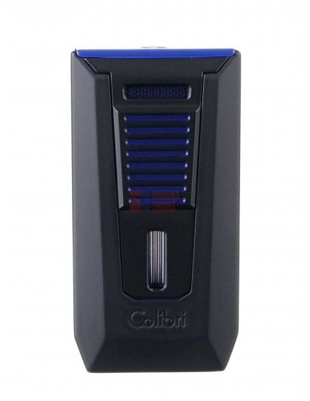 Зажигалка сигарная Colibri Slide (двойное пламя), черно-синяя LI850T15 - купить в интернет-магазине Havana Smoke