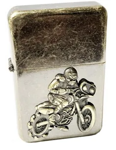 03108 Зажигалка бензиновая FARO Z16 латунь антик "Bike 1"