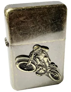 03109 Зажигалка бензиновая FARO Z16 латунь антик "Bike 2"