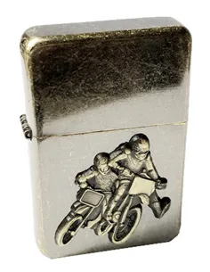 03111 Зажигалка бензиновая FARO Z16 латунь антик "Bike 4"