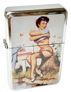 03119 Зажигалка бензиновая FARO Z16 хром полированный "Pin-up 4"