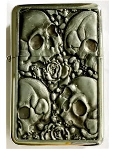 03142 Зажигалка бензиновая FARO Z16 "Skulls 3"