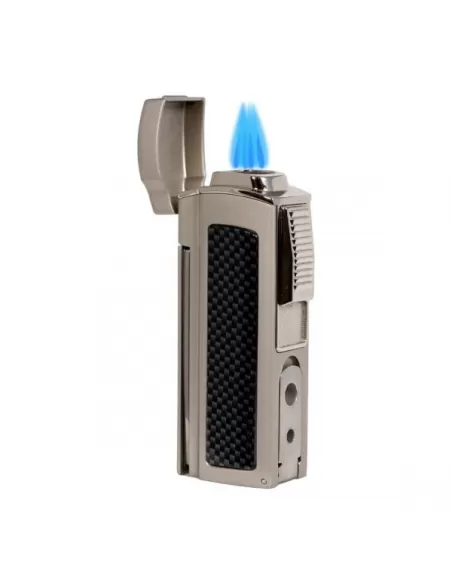 Зажигалка Lotus Dominator Nickel Matte & Carbon Fiber Настольная LBLT20010