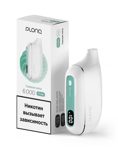 Электронная сигарета Plonq Max Свежая мята, 6000 затяжек