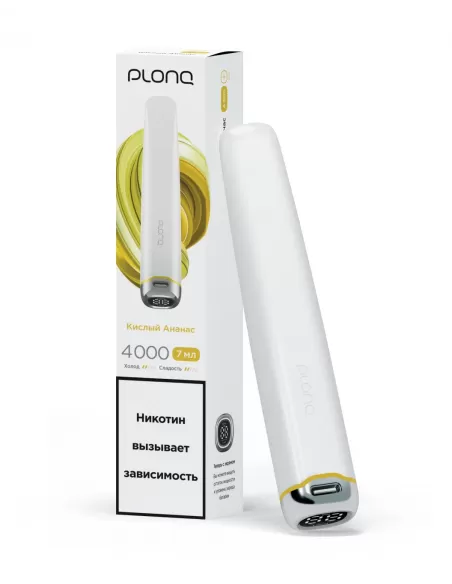 Электронная сигарета Plonq Plus Pro Кислый Ананас, 4000 затяжек