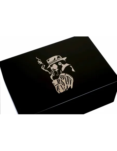 Хьюмидор Gentili Fumatore Argento на 50 сигар, Черный лак