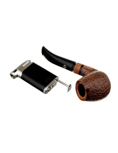 Зажигалка трубочная Colibri Pacific с тампером, матовый черный-хром LI400C5