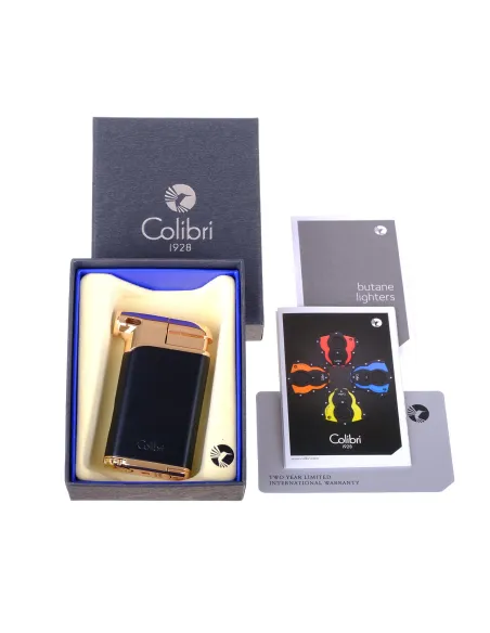 Зажигалка трубочная Colibri Pacific с тампером, черный-красное золото LI400C9
