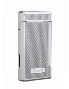 Зажигалка Caseti сигарная турбо (двойное пламя), серебристый карбон CA437-3