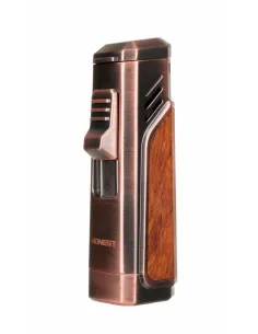 Зажигалка сигарная Honest, тройное пламя, с пробойником, бронза