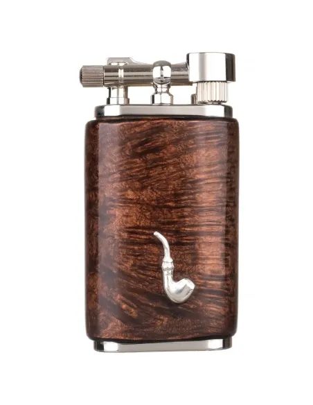 Зажигалка трубочная Mastro de Paja, серебро и бриар 1401 - купить в интернет-магазине Havana Smoke