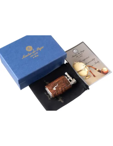 Зажигалка трубочная Mastro de Paja, серебро и бриар 1401 - купить в интернет-магазине Havana Smoke