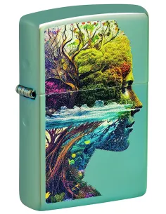 Зажигалка Zippo 46233 - One with Nature - High Polish Green
