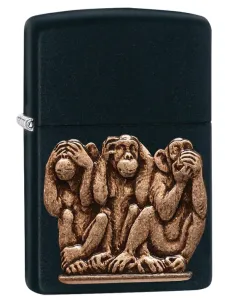 Зажигалка Zippo 29409 - Three Monkeys - Black Matte