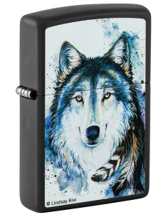 Зажигалка Zippo 48936 - Feed the Good Wolf - Black Matte