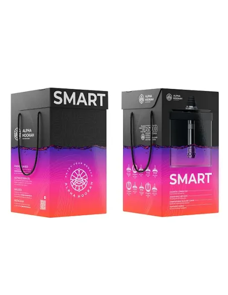 ALPHA HOOKAH - SMART BOX (КОМПЛЕКТ: ШАХТА, КОЛБА, БЛЮДЦЕ, ШЛАНГ, МУНДШТУК, УПЛОТНИТЕЛИ)
